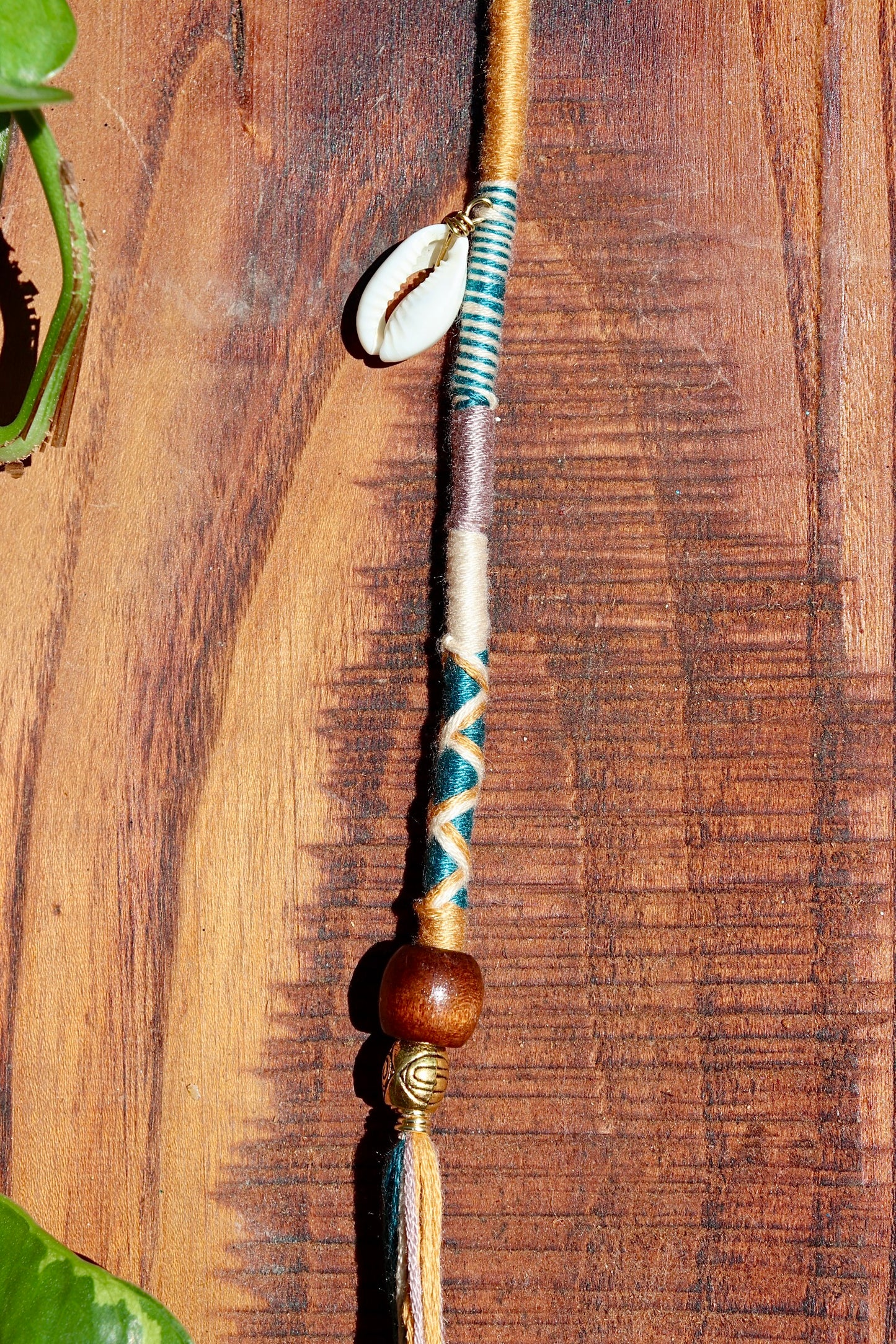 Orange, Teal, Shell, Clip-In Hairwrap
