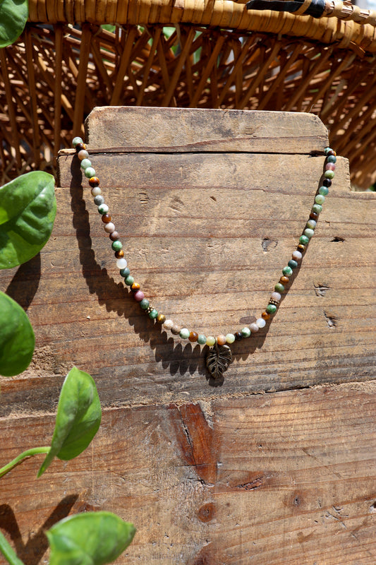 Brass Monstera Leaf Necklace