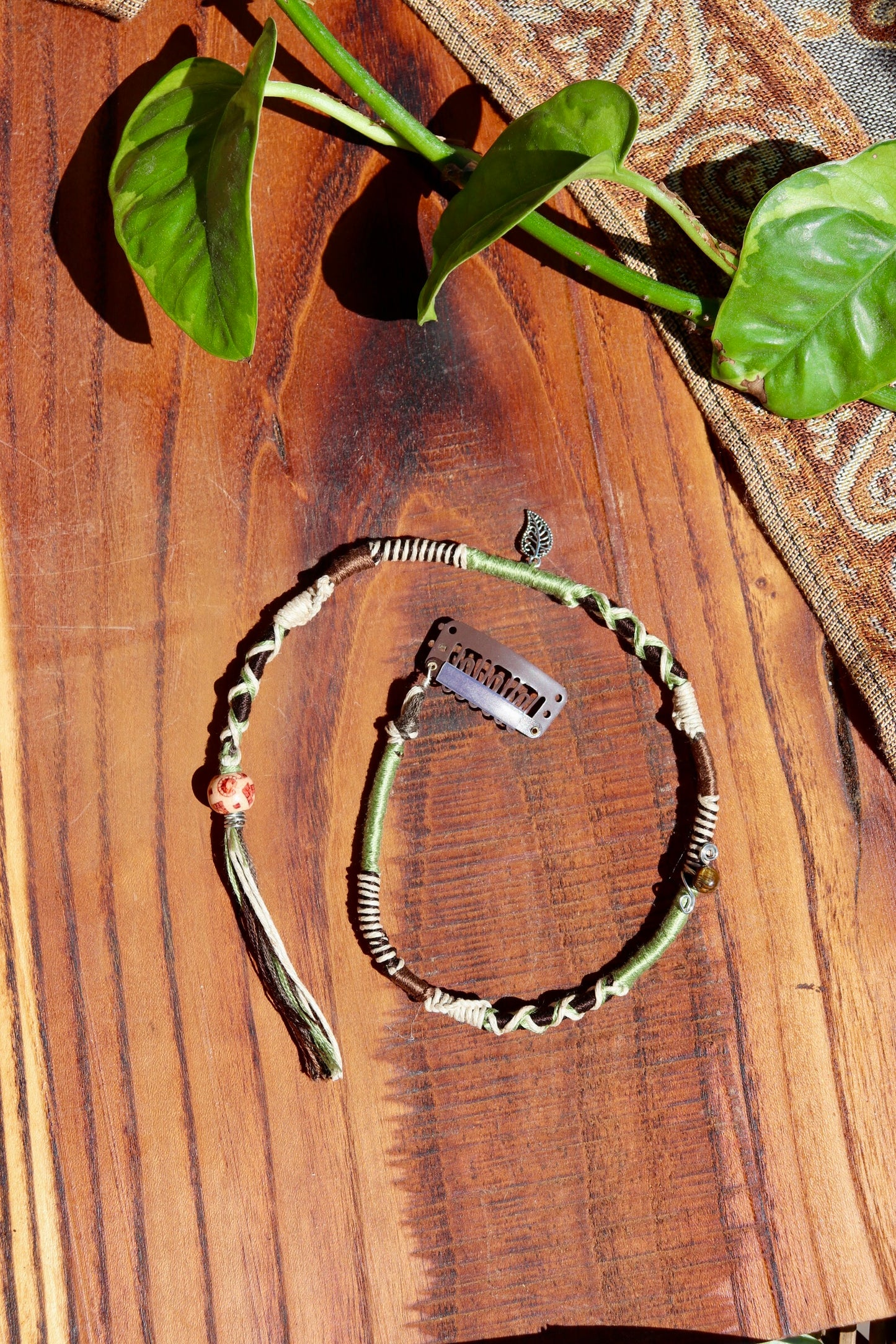 Earthy Leaf Clip-In Hairwrap